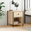 vidaXL Bedside Cabinet Sonoma Oak Engineered Wood, Iron Compact Modern