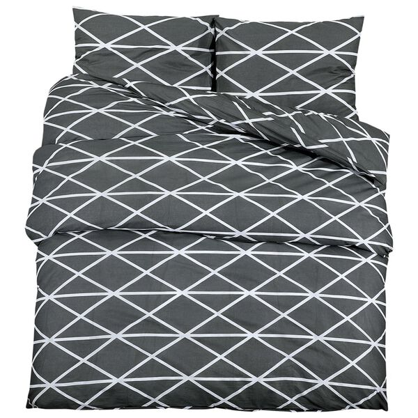 vidaXL Duvet Cover Set Grey 100% Cotton 78.7 x 78.7 in Duvet Cover Set