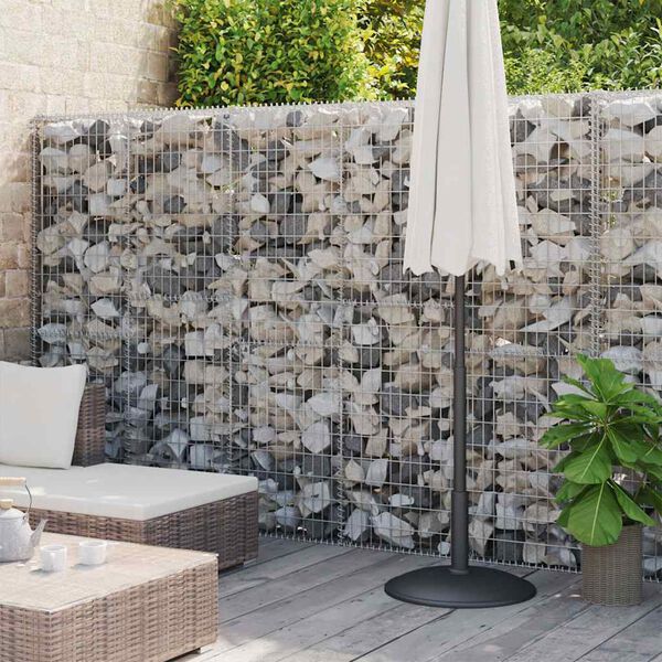 vidaXL Gabion Wall with Covers Galvanized Steel 354.3"x11.8"x78.7"