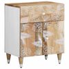 vidaXL Bedside Cabinet Mango natural with white paint