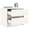 vidaXL Bedside Cabinet Set of 2 White Solid Pine Wood Compact