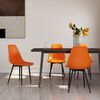 vidaXL Dining Chair Set of 4 Orange Polypropylene and powder-coated metal