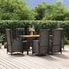vidaXL Garden Dining Set Black