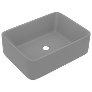 vidaXL Luxury Wash Basin Matt Light Grey 16.1x11.8x4.7" Ceramic
