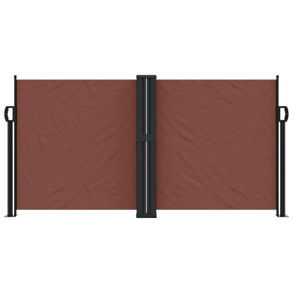 vidaXL Retractable Side Awning Brown 100% Polyester with PU coating, Steel