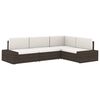 vidaXL Corner Sofa Black PE Rattan Standard Modular Corner Sofa