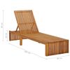 vidaXL Sun Lounger Beige Cushion, Natural Wood