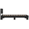 vidaXL Bed Frame Black Engineered wood Twin Durable Bed Frame
