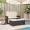 vidaXL Patio Bench with Cushions and Footstool Brown Poly Rattan
