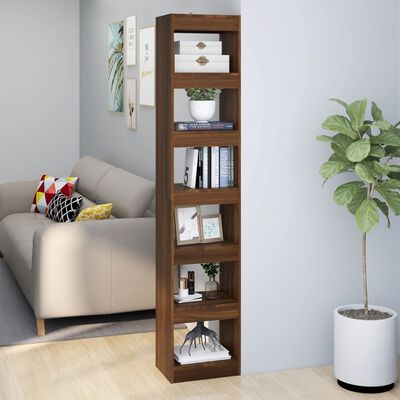 vidaXL Book Cabinet/Room Divider Brown Oak 15.7"x11.8"x78"