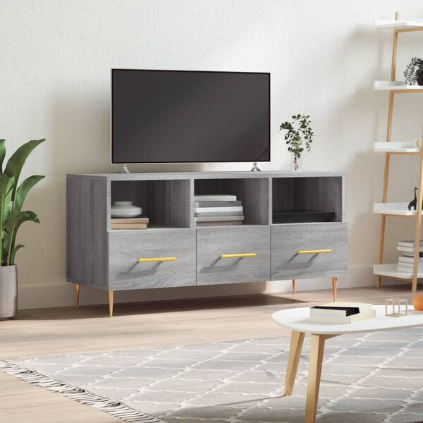vidaXL TV Cabinet Grey Sonoma Engineered Wood 40.2 x 14.2 x 19.7 in