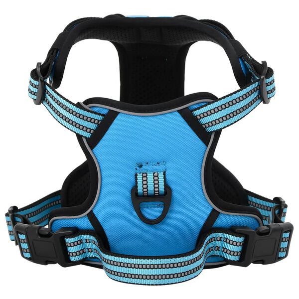 vidaXL Dog Harness Blue Polyester Small Adjustable Armrests