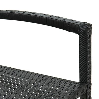 vidaXL Bar Stools 2 pcs Black Poly Rattan