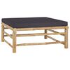 vidaXL Garden Lounge Set Dark Grey Bamboo, Fabric (100% polyester)