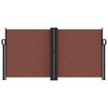 vidaXL Retractable Side Awning Brown 100% polyester with PU coating