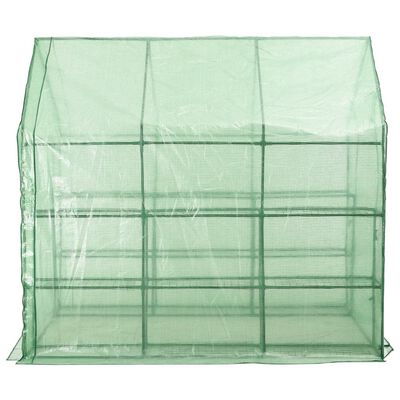 vidaXL Walk-in Greenhouse with 12 Shelves Steel 56.3"x84.5"x77.2"