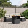 vidaXL Garden Sofa Set Black PE Rattan Large Adjustable Feet