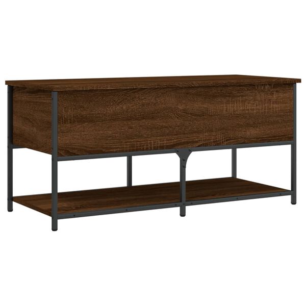vidaXL Storage Bench Brown oak Engineered wood, metal