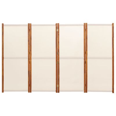 vidaXL 4-Panel Room Divider Cream White 110.2"x70.9"