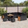 vidaXL Garden Sofa Set with Cushion 12 pcs Black