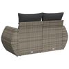 vidaXL Garden Sofa Grey PE rattan Large Adjustable Feet