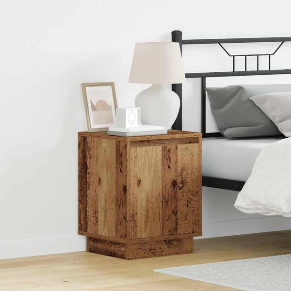 vidaXL Bedside Cabinet Old Wood 15.35 x 13.58 x 19.69 in