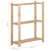 vidaXL 3-Tier Storage Rack 23.6"x11.2"x35.4" Solid Wood Pine