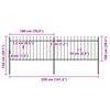 vidaXL Garden Fence with Spear Top Steel 141.3"x39.4" Black