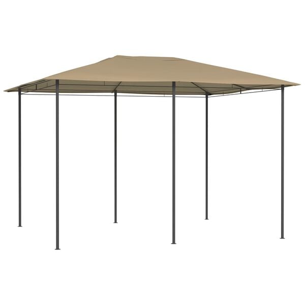 vidaXL Gazebo Taupe Fabric, Steel Large Durable Gazebo Rectangular