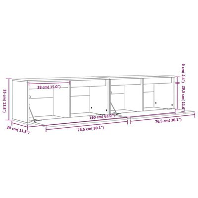 vidaXL Wall Cabinets 2 pcs Black 31.5"x11.8"x13.8" Solid Wood Pine