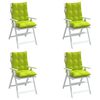 vidaXL Lowback Chair Cushion Set of 4 Bright green Oxford fabric