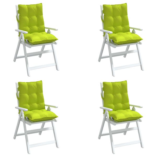 vidaXL Lowback Chair Cushion Set of 4 Bright green Oxford fabric