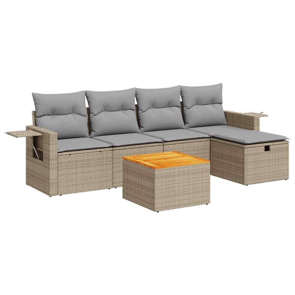 vidaXL Garden Sofa Set Beige, Light grey