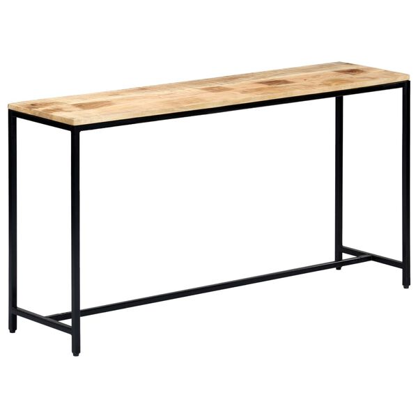 vidaXL Console Table Brown, Black Solid rough mango wood, Powder-coated iron