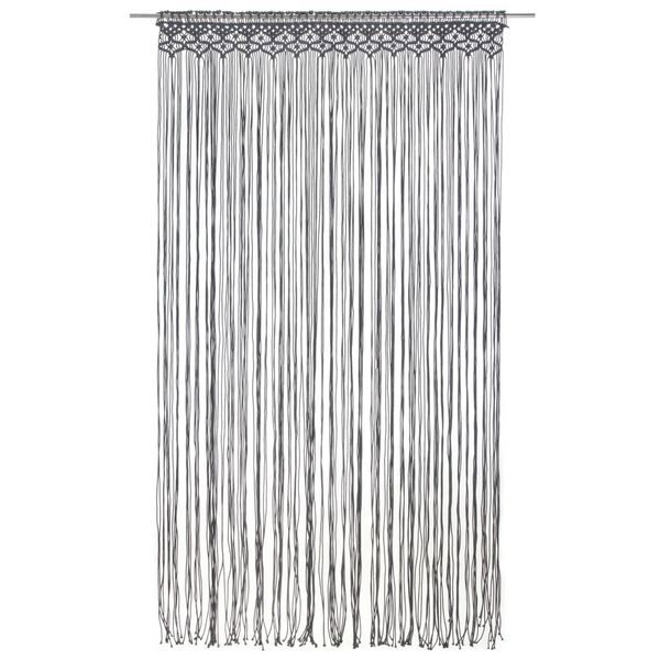 vidaXL Macrame Curtain Anthracite 55.1x94.5" Cotton