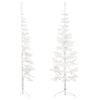 vidaXL Artificial Half Christmas Tree White PVC, steel Slim