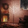vidaXL Artificial Christmas Tree Warm white Steel 5.9 ft tall