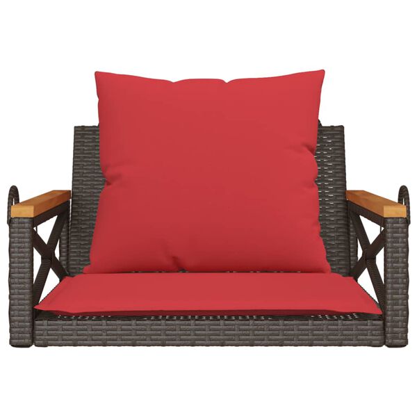 vidaXL Patio Swing Bench Brown, Red