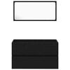 vidaXL Bathroom Furniture Set 2 pcs Black Oak Engineered wood
