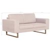 vidaXL Sofa Cream Wood, Iron, Polyester Medium Removable Covers Sofa