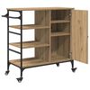vidaXL Kitchen Trolley Artisan oak and Black 87.5 x 38.5 x 84.5 cm
