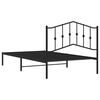 vidaXL Bed Frame Black Powder-coated Steel Twin Bed Frame Rectangular