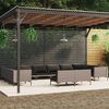 vidaXL Garden Lounge Set Dark Grey Poly Rattan Large Modular