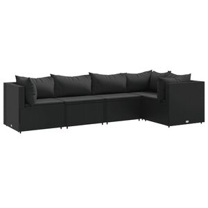 vidaXL Patio Lounge Set Black