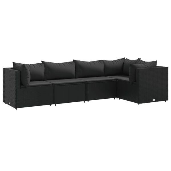 vidaXL Patio Lounge Set Black