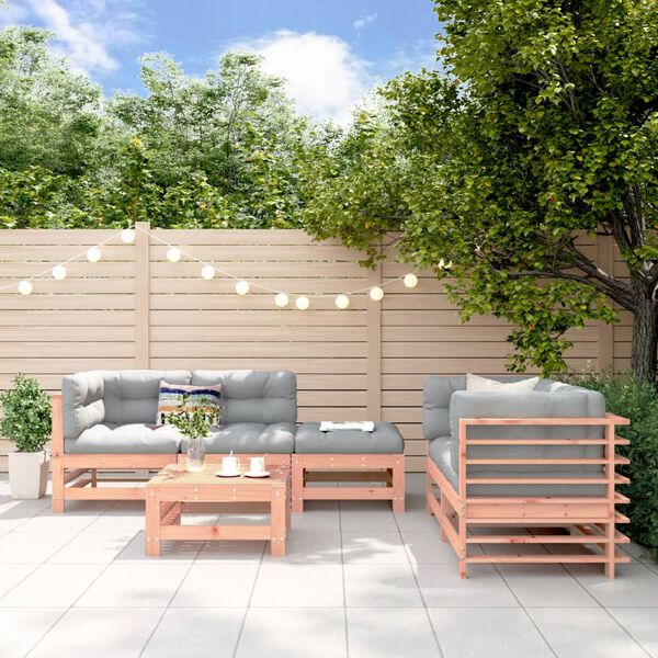 vidaXL Garden Lounge Set Natural Wood Solid Douglas Wood Medium Modular