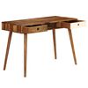 vidaXL Writing Desk Brown and White Solid Acacia Wood