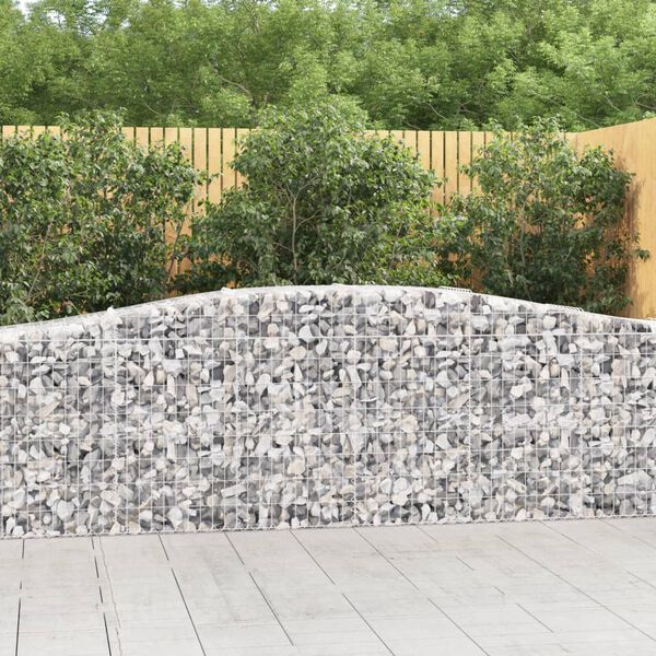 vidaXL Gabion Basket Set of 10 Silver Galvanized Iron Extra Large
