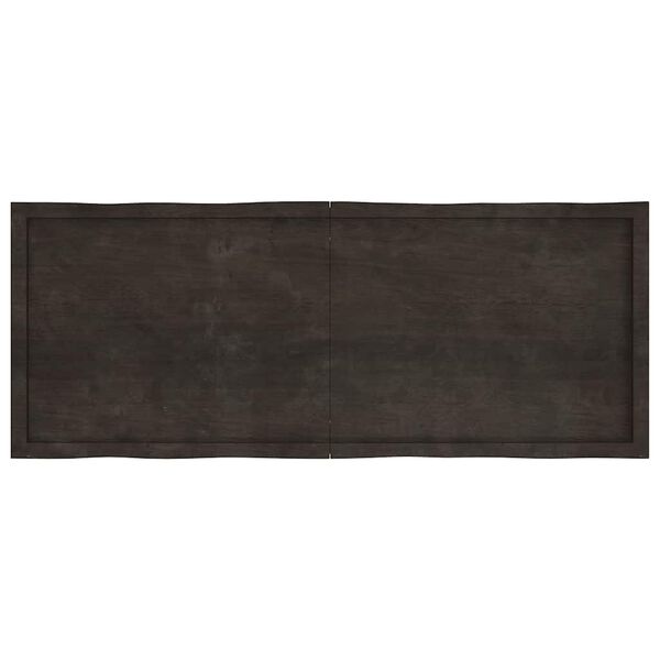 vidaXL Tabletop Dark Brown Solid Oak Wood 63 x 23.6 in Foldable