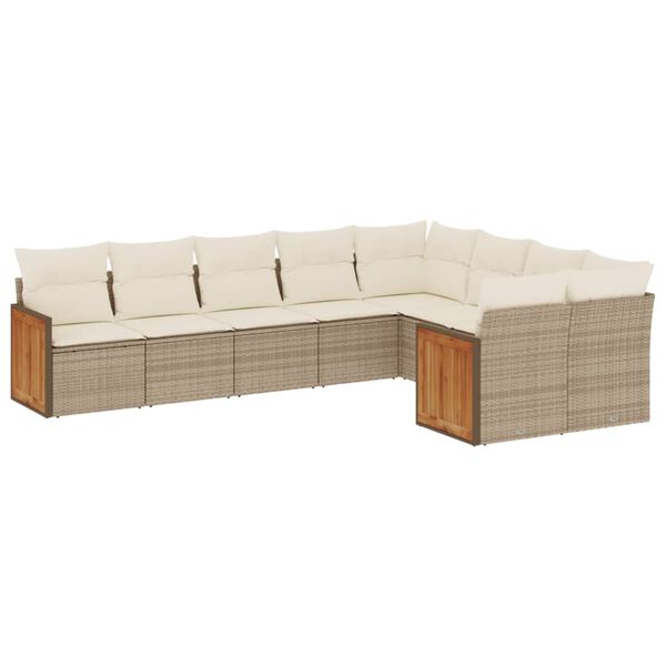 vidaXL Garden Sofa Set Beige, Cream white